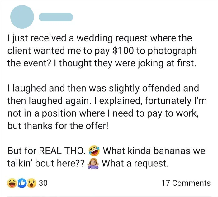 "Fortunately I'm Not In A Position Where I Need To Pay To Work"