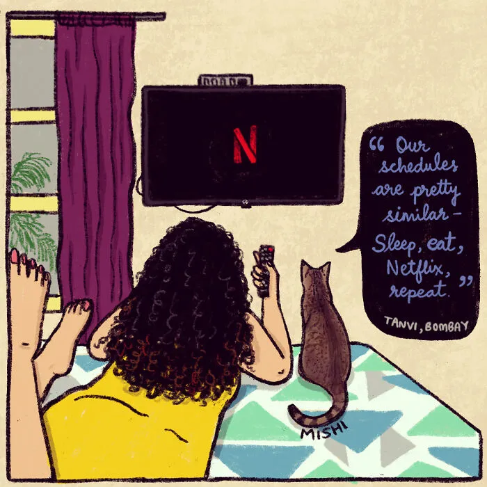My Series Of Illustrations Looking At The Relationships Of People And Their Pets In The Lockdown (16 Pics)