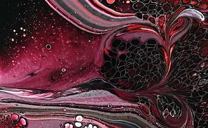 "Red Galaxy": My Acrylic Pouring Tutorial With Funnel & Flip Cup With Marbles
