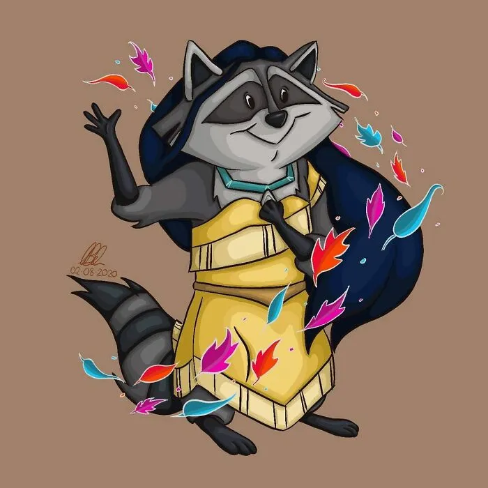 Meeko As Pocahontas