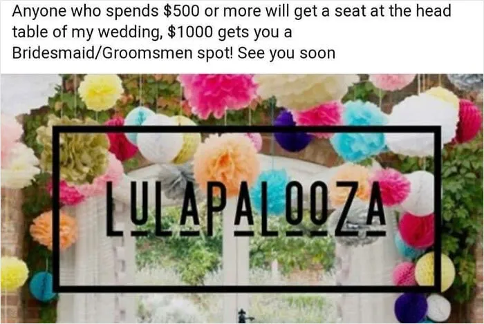 Cb Asks To People Pay To Be In Her Wedding