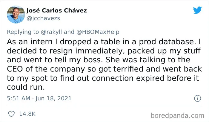 People Share Their Biggest Work Fails In An Attempt To Console An HBO Intern Who Made A Mistake