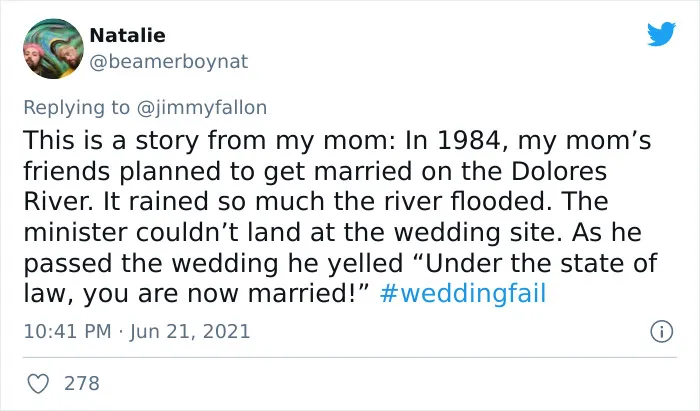 Jimmy Fallon Asks People To Share The Worst Wedding Fails They’ve Seen, And Here Are 40 Responses (New Pics)