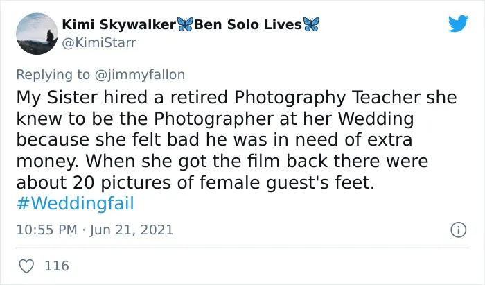Jimmy Fallon Asks People To Share The Worst Wedding Fails They’ve Seen, And Here Are 40 Responses (New Pics)