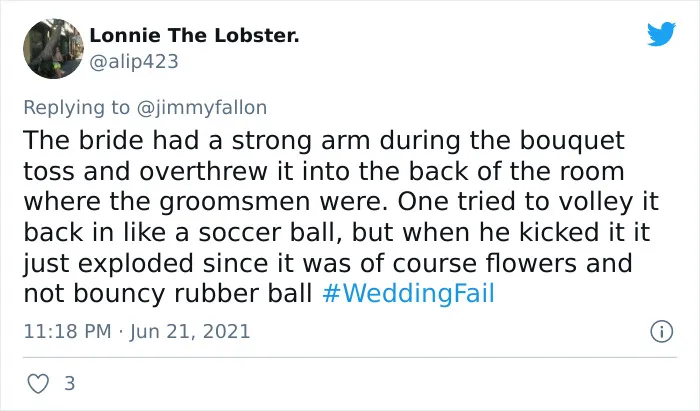 Jimmy Fallon Asks People To Share The Worst Wedding Fails They’ve Seen, And Here Are 40 Responses (New Pics)
