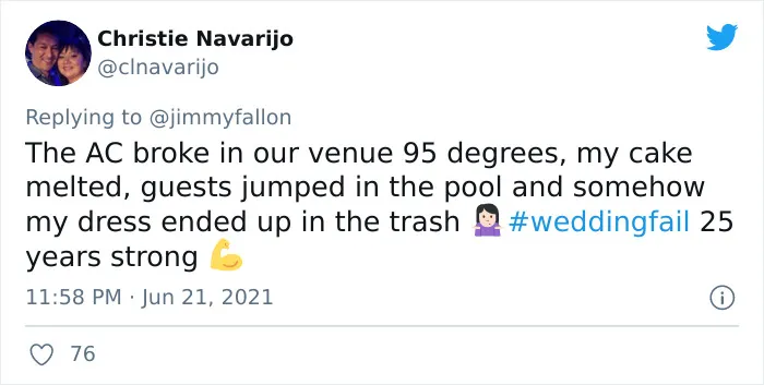 Jimmy Fallon Asks People To Share The Worst Wedding Fails They’ve Seen, And Here Are 40 Responses (New Pics)