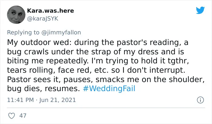 Jimmy Fallon Asks People To Share The Worst Wedding Fails They’ve Seen, And Here Are 40 Responses (New Pics)