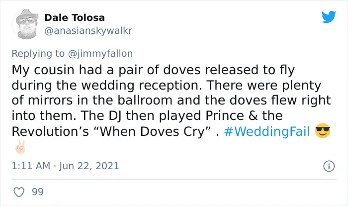 Jimmy Fallon Asks People To Share The Worst Wedding Fails They’ve Seen, And Here Are 40 Responses (New Pics)