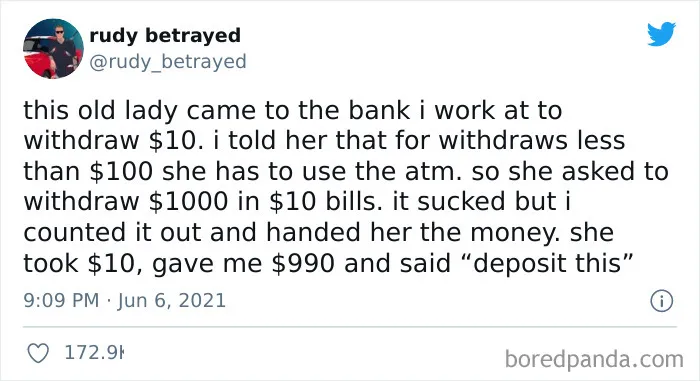 Old Lady At The Bank