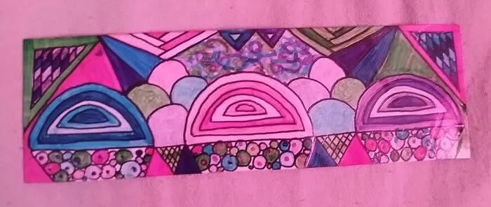 I Upcycle Items In My Work. Most Of My 2-D Pieces Are Bookmarks. This Is Sherbert Fantasy