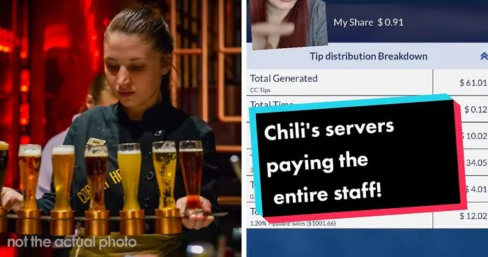 Waitress Exposes The Exploitation Of Waiters After Her $61 Tip Gets "Redistributed" And She's Left With $1