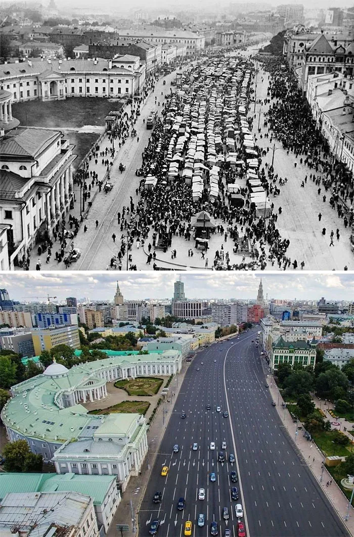 16-Lane Highway Built Through The Downtown Where A Market Square Used To Be In Moscow, Russia