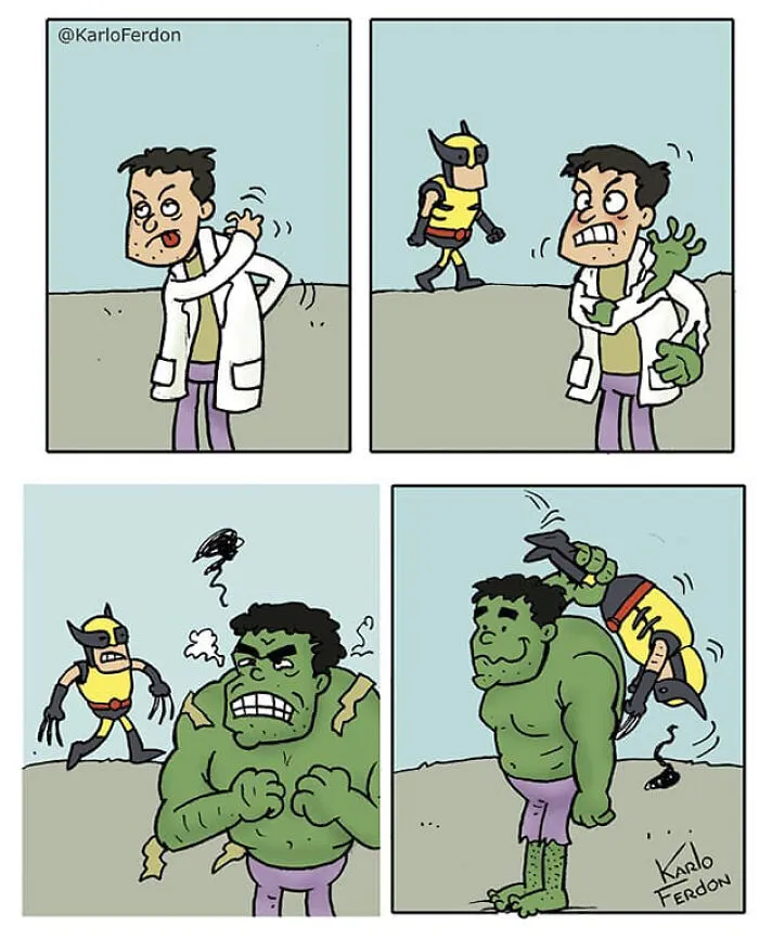 Artist Shows What Superheroes Are Doing In Their Free Time Without Saying A Word (30 New Comics)
