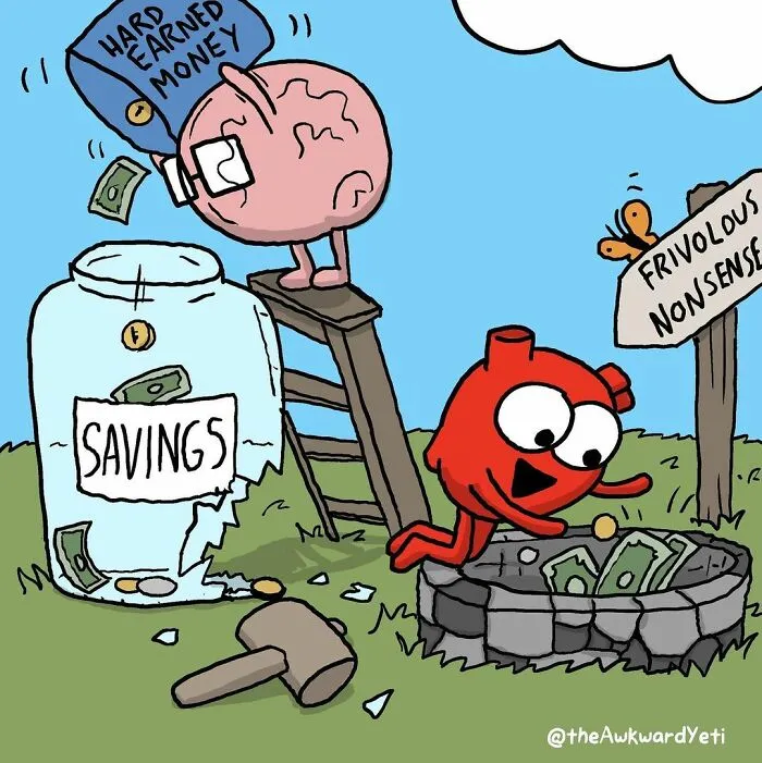 This Artist Perfectly Portrays The Battle Between Our Emotions And Intellect With His 30 Comics (New Pics)