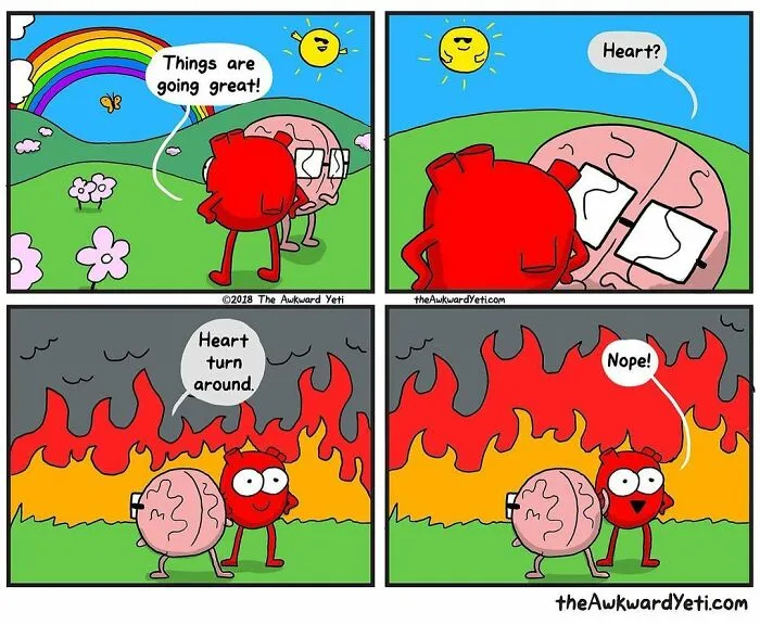 This Artist Perfectly Portrays The Battle Between Our Emotions And Intellect With His 30 Comics (New Pics)