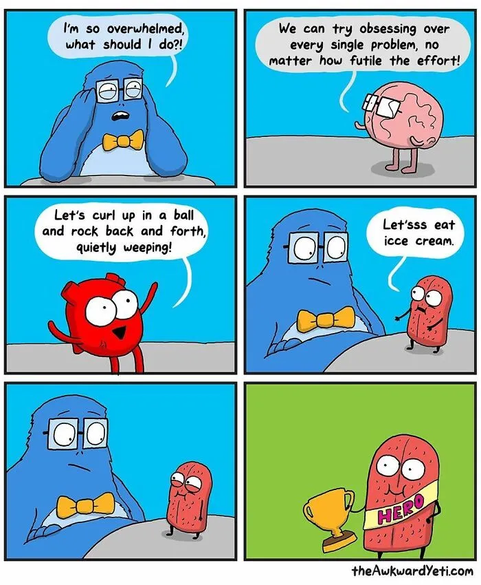 This Artist Perfectly Portrays The Battle Between Our Emotions And Intellect With His 30 Comics (New Pics)