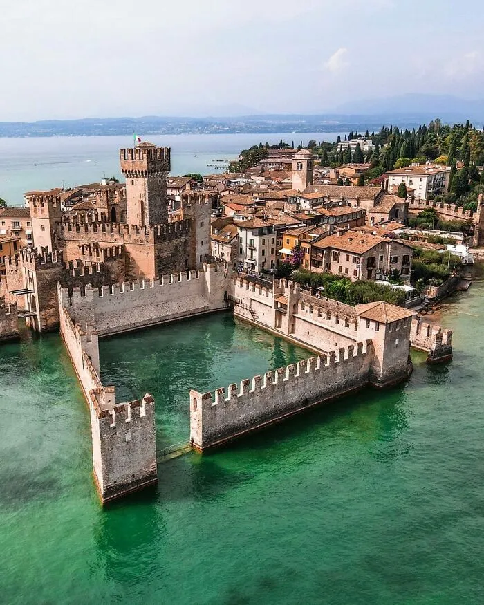 The Scaligero Castle In Sirmione On The Lake Garda In Italy