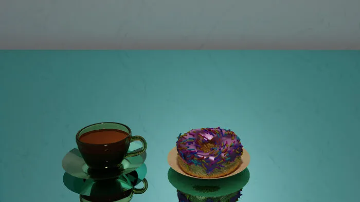 Donut With Coffee On Blender