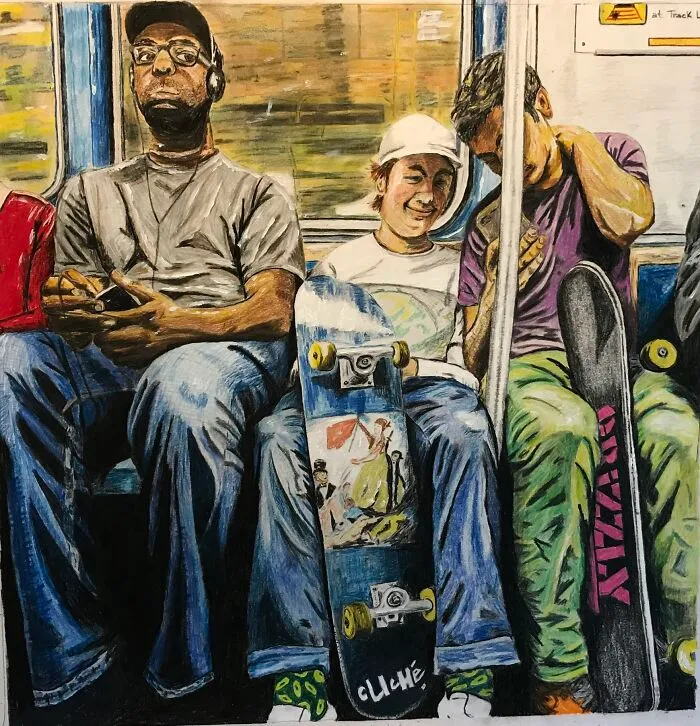 Watercolor And Pencils, L Train