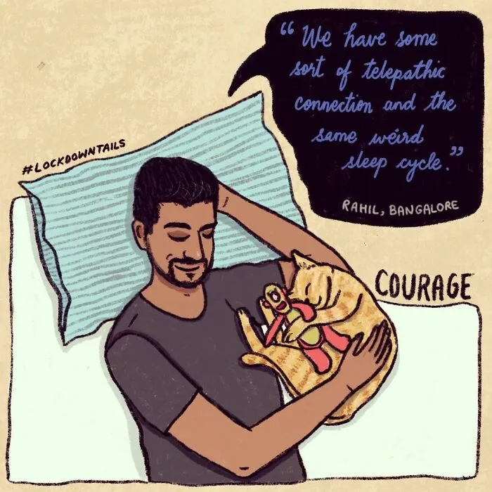 My Series Of Illustrations Looking At The Relationships Of People And Their Pets In The Lockdown (16 Pics)