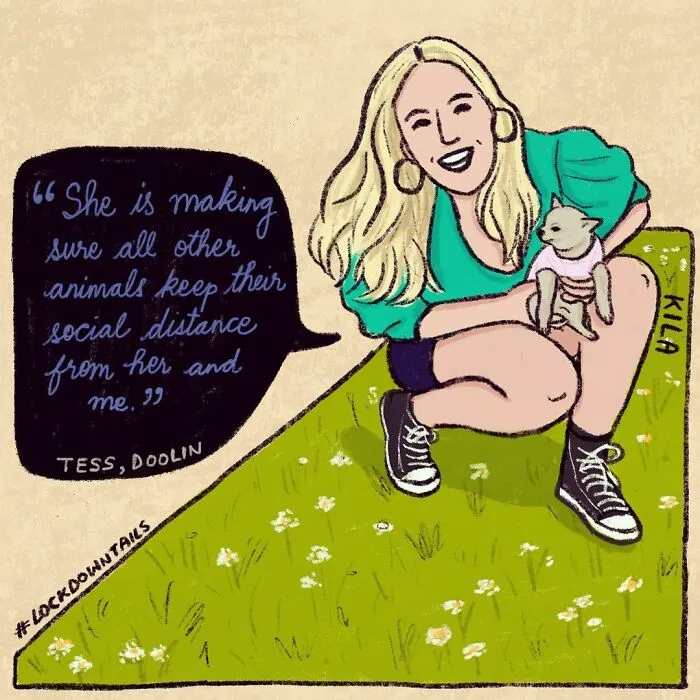 My Series Of Illustrations Looking At The Relationships Of People And Their Pets In The Lockdown (16 Pics)