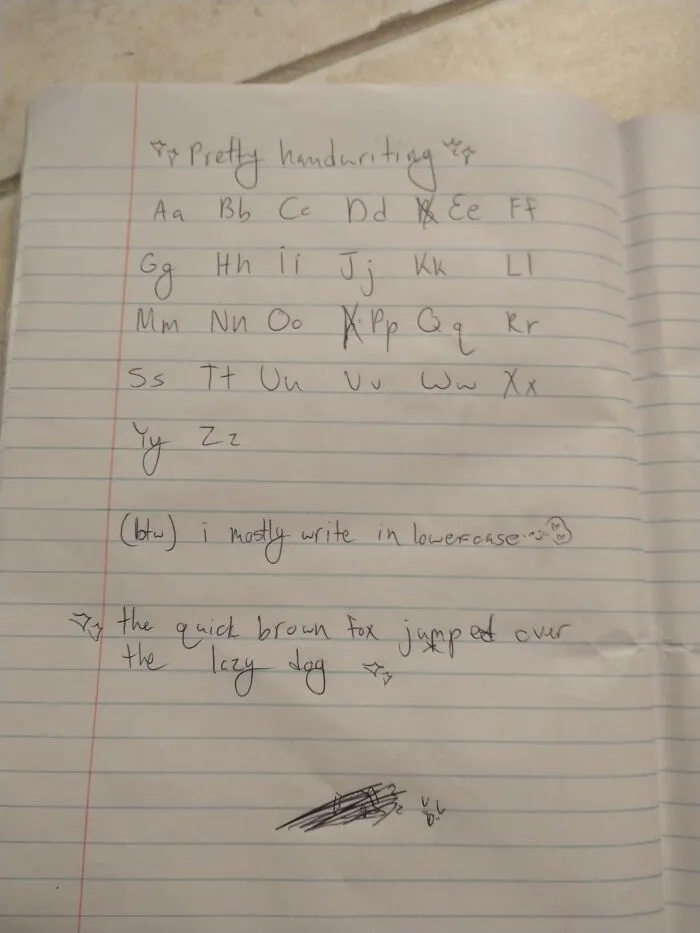 My Handwriting Is Usually Much More Sloppier ;)