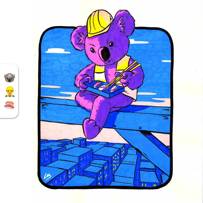 People On The Internet Have Sent Me Random Emoji Combinations And I Made Illustrations Out Of Them (34 Pics)