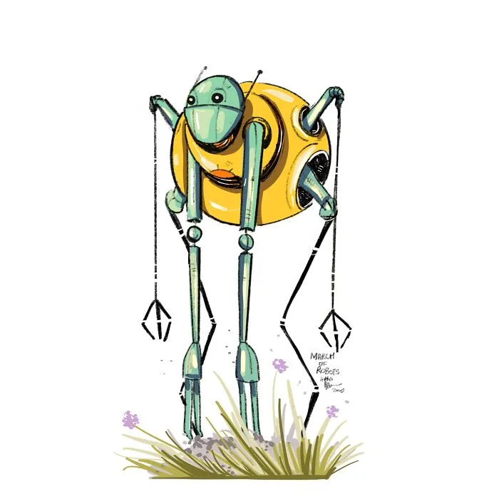 I Wanted To Step Out Of My Comfort Zone, So I Took The 'March Of Robots' Challenge (31 Drawings)