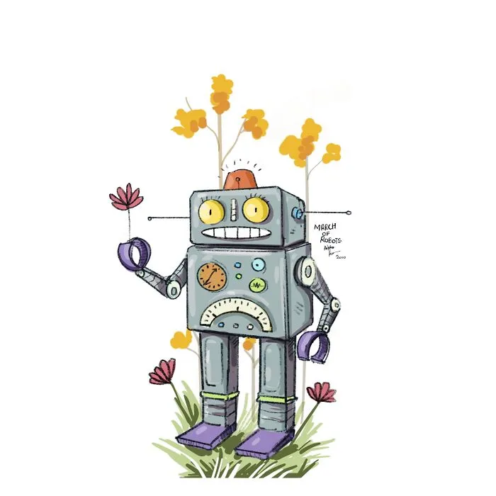 I Wanted To Step Out Of My Comfort Zone, So I Took The 'March Of Robots' Challenge (31 Drawings)
