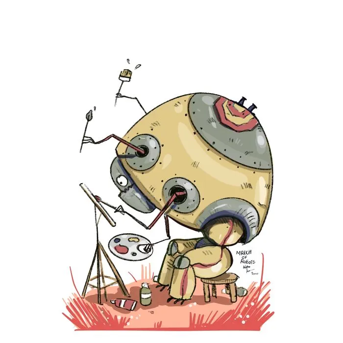 I Wanted To Step Out Of My Comfort Zone, So I Took The 'March Of Robots' Challenge (31 Drawings)