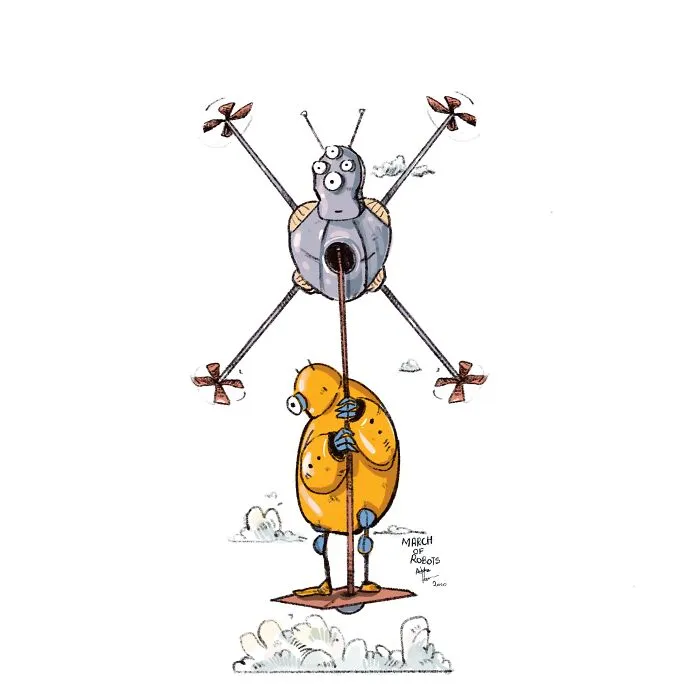 I Wanted To Step Out Of My Comfort Zone, So I Took The 'March Of Robots' Challenge (31 Drawings)
