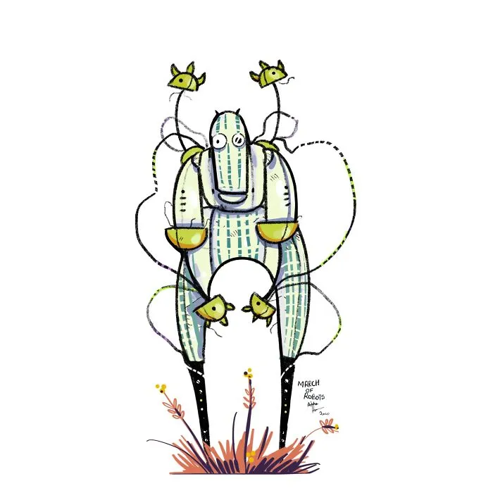 I Wanted To Step Out Of My Comfort Zone, So I Took The 'March Of Robots' Challenge (31 Drawings)