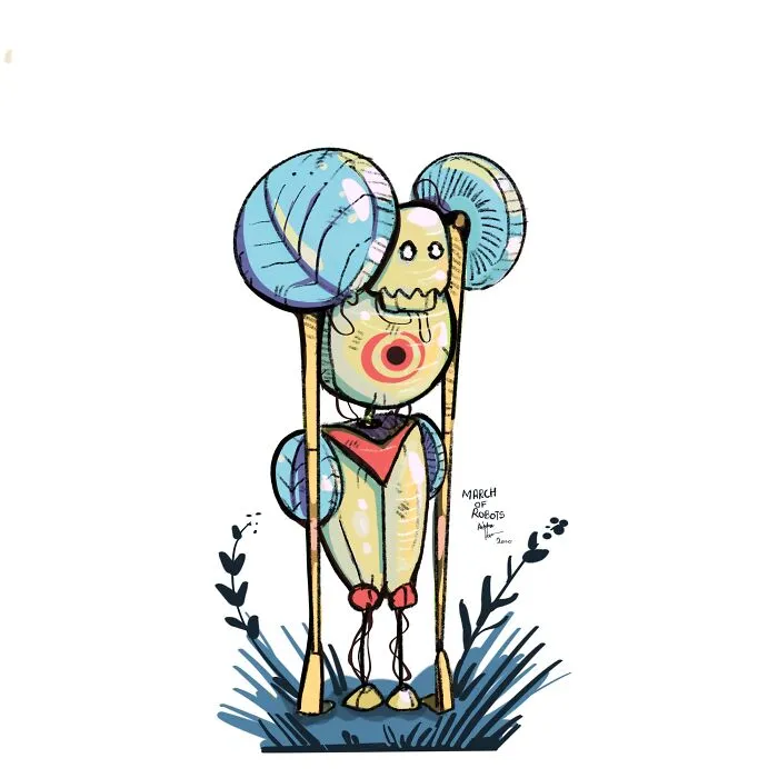I Wanted To Step Out Of My Comfort Zone, So I Took The 'March Of Robots' Challenge (31 Drawings)