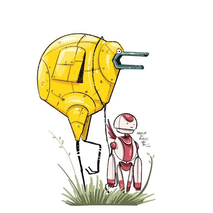I Wanted To Step Out Of My Comfort Zone, So I Took The 'March Of Robots' Challenge (31 Drawings)