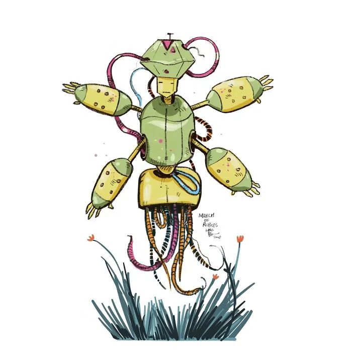 I Wanted To Step Out Of My Comfort Zone, So I Took The 'March Of Robots' Challenge (31 Drawings)