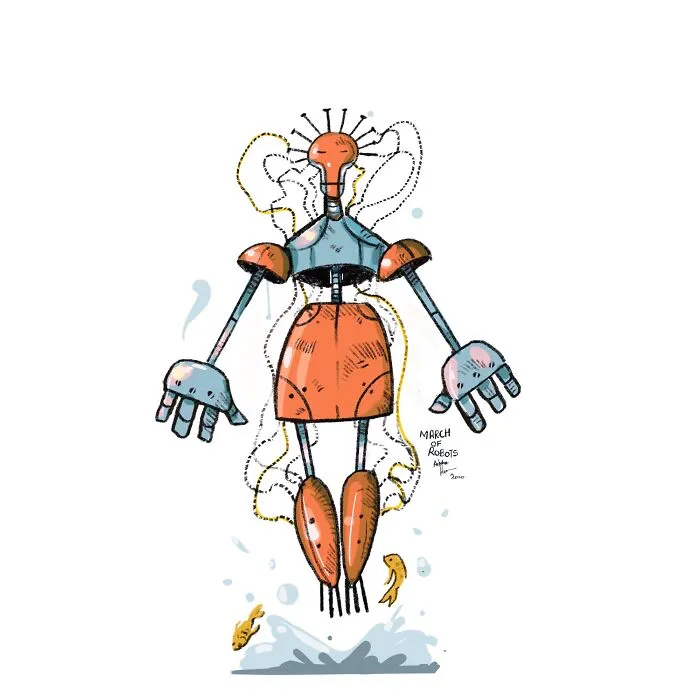 I Wanted To Step Out Of My Comfort Zone, So I Took The 'March Of Robots' Challenge (31 Drawings)