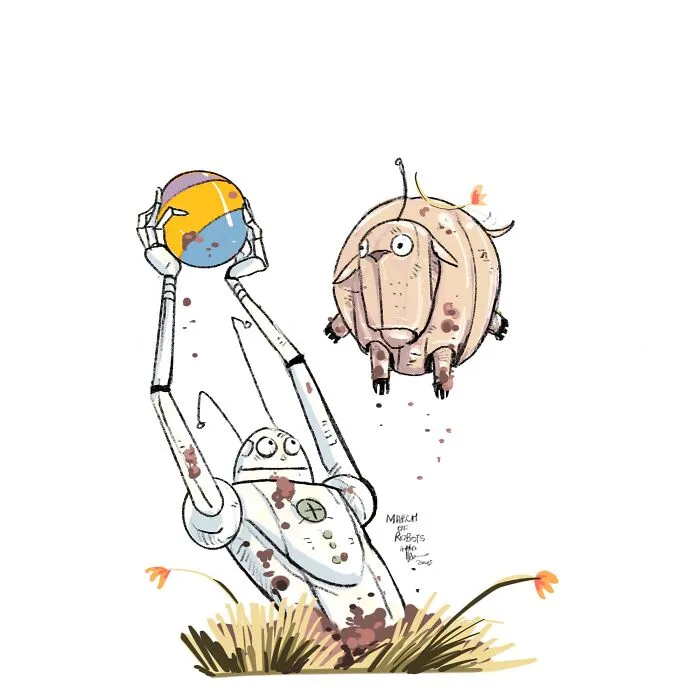 I Wanted To Step Out Of My Comfort Zone, So I Took The 'March Of Robots' Challenge (31 Drawings)
