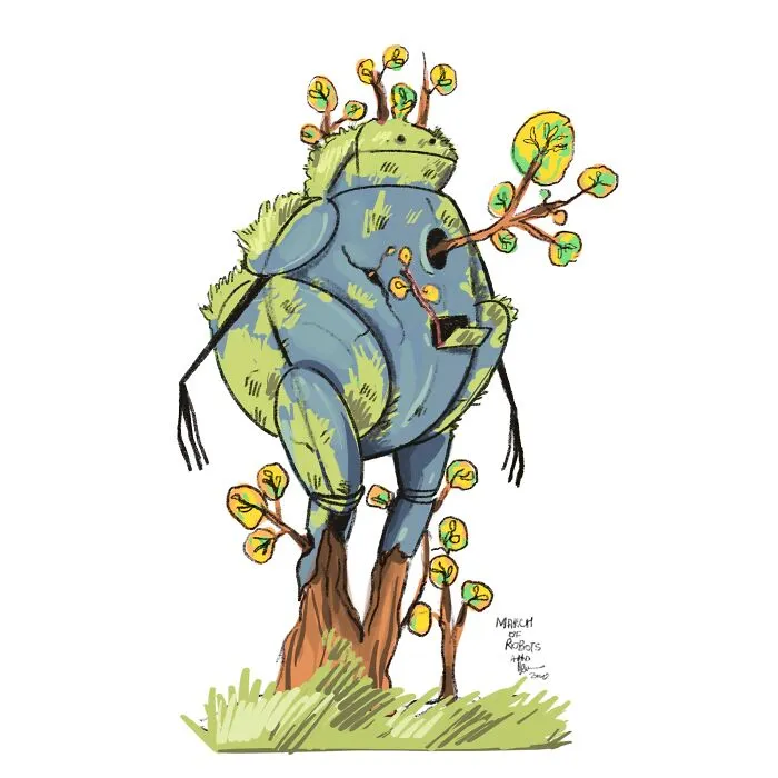 I Wanted To Step Out Of My Comfort Zone, So I Took The 'March Of Robots' Challenge (31 Drawings)
