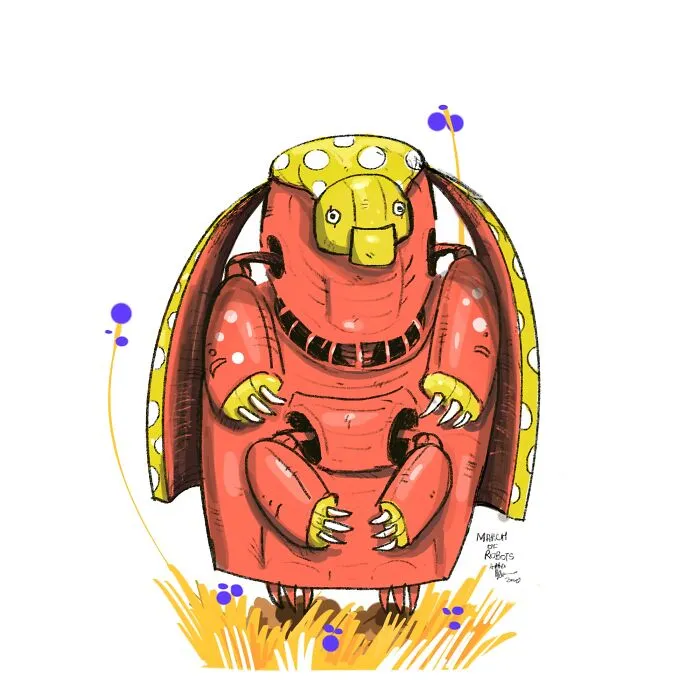 I Wanted To Step Out Of My Comfort Zone, So I Took The 'March Of Robots' Challenge (31 Drawings)