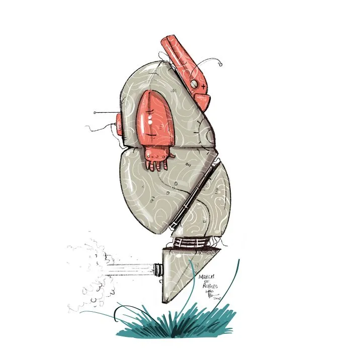 I Wanted To Step Out Of My Comfort Zone, So I Took The 'March Of Robots' Challenge (31 Drawings)