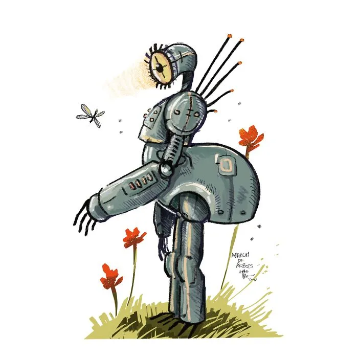 I Wanted To Step Out Of My Comfort Zone, So I Took The 'March Of Robots' Challenge (31 Drawings)