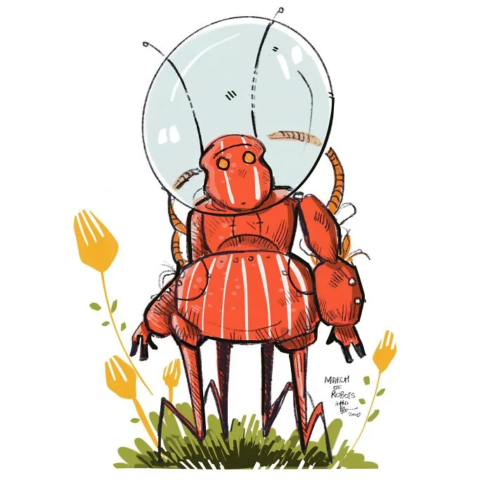I Wanted To Step Out Of My Comfort Zone, So I Took The 'March Of Robots' Challenge (31 Drawings)