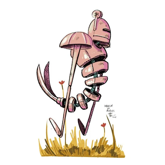 I Wanted To Step Out Of My Comfort Zone, So I Took The 'March Of Robots' Challenge (31 Drawings)