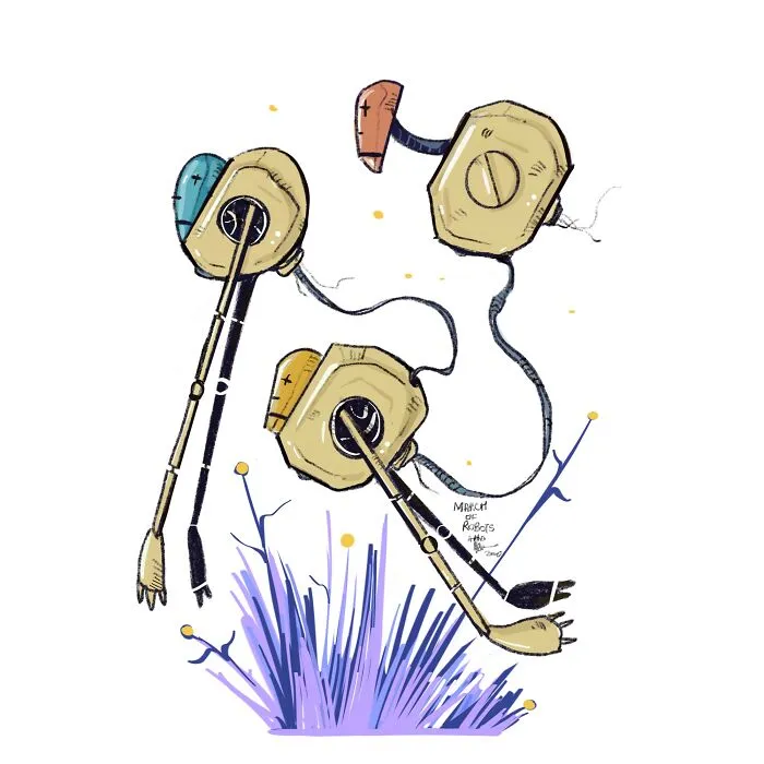 I Wanted To Step Out Of My Comfort Zone, So I Took The 'March Of Robots' Challenge (31 Drawings)