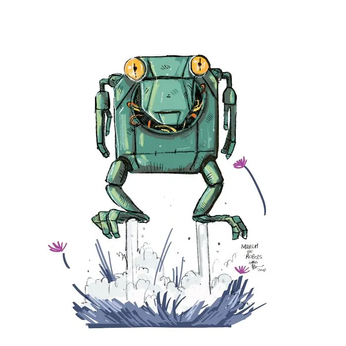 I Wanted To Step Out Of My Comfort Zone, So I Took The 'March Of Robots' Challenge (31 Drawings)