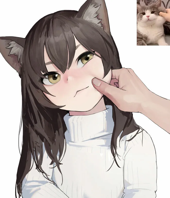 ¿Qué aspecto tendrían los gatos como chicas de anime? Este ilustrador japonés tiene la respuesta