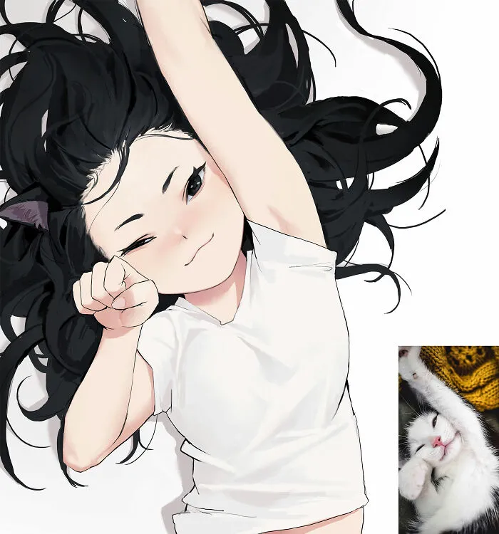 ¿Qué aspecto tendrían los gatos como chicas de anime? Este ilustrador japonés tiene la respuesta
