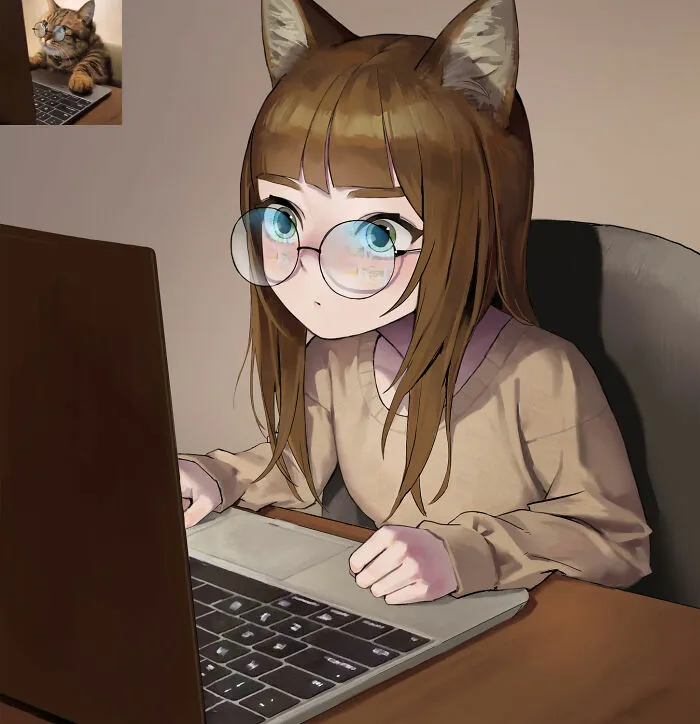 ¿Qué aspecto tendrían los gatos como chicas de anime? Este ilustrador japonés tiene la respuesta