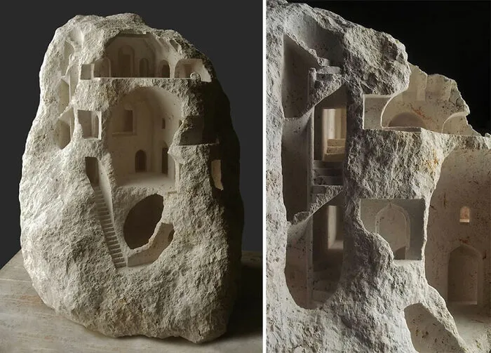 Artist Sculpts Incredible Architectural Spaces That Are Carved Into Marble And Stone (30 New Pics)