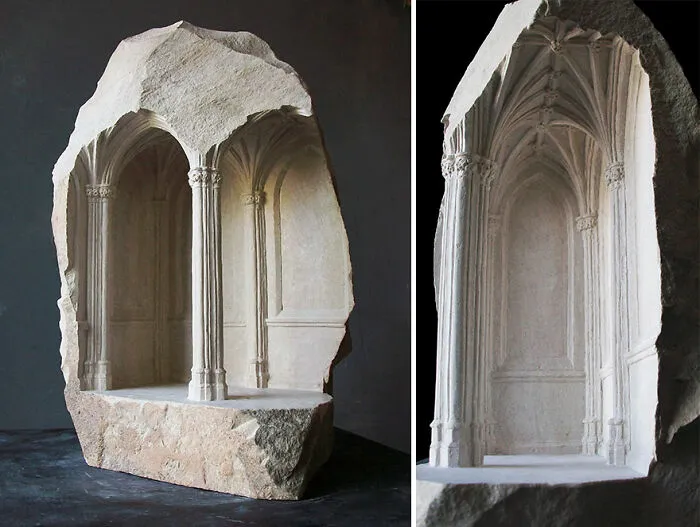 Artist Sculpts Incredible Architectural Spaces That Are Carved Into Marble And Stone (30 New Pics)